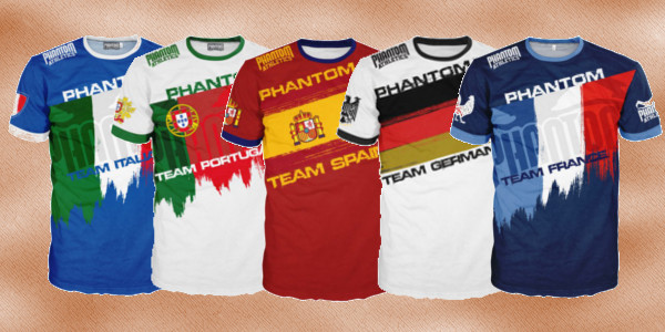 Camisetas con las banderas de distintos países para celebrar el mundial de Brasi realizadas por Phantom MMA