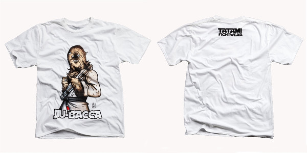 Camiseta de manga corta protagonizada por una caricatura del personaje Chewbacca de la Guerra de las Galaxias